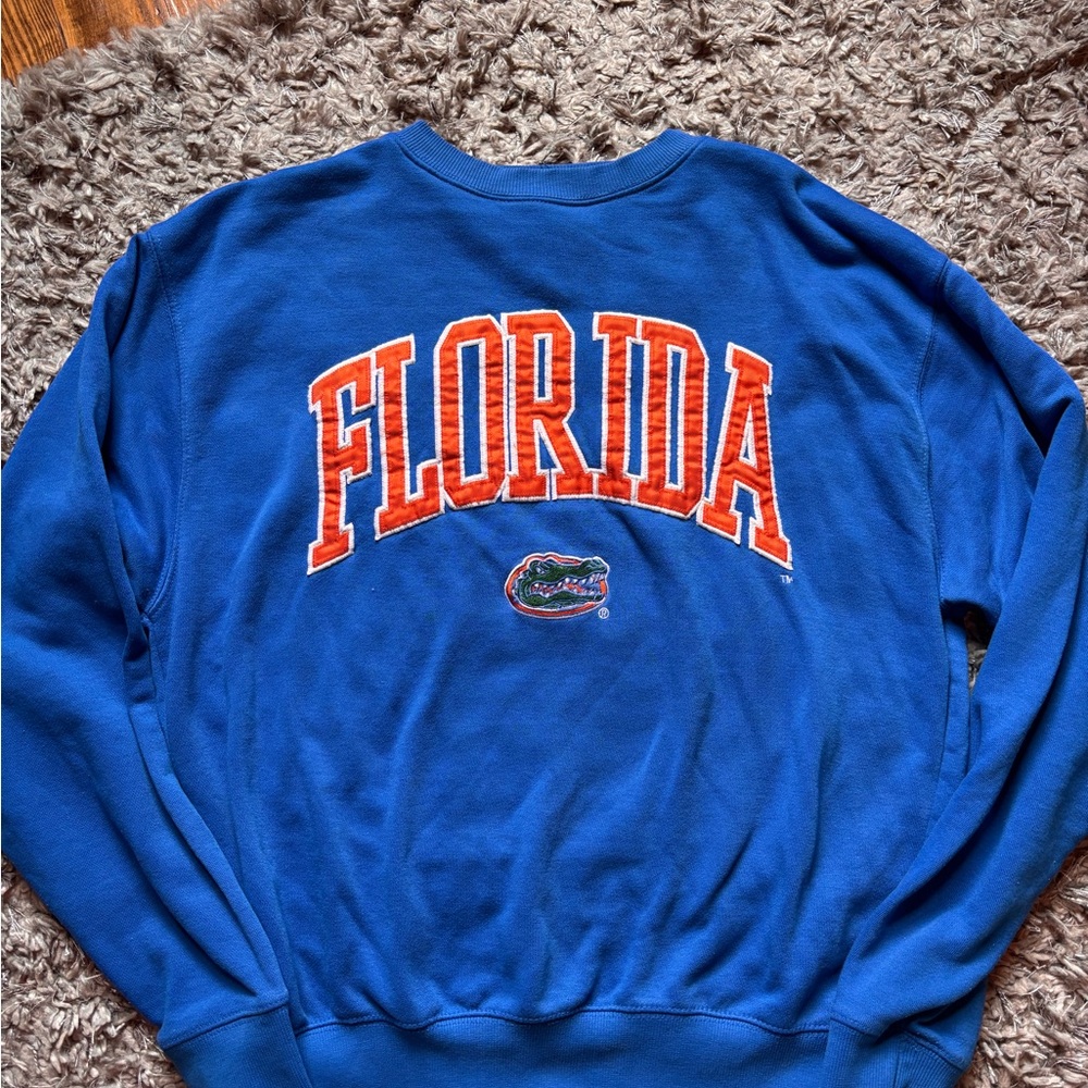 Blue Florida gators embroidered crew neck